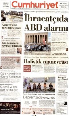 Cumhuriyet Gazetesi Manşetleri
