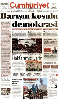 Cumhuriyet Gazetesi Manşetleri