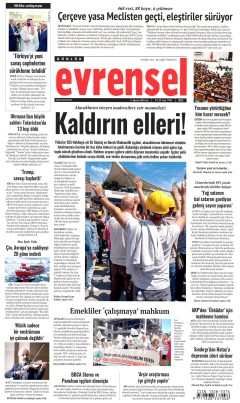 Evrensel Gazetesi Manşetleri