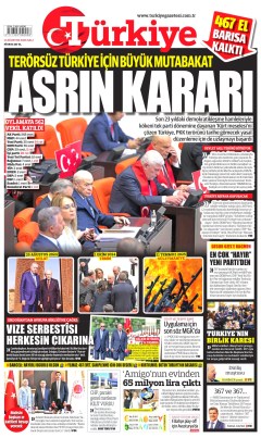 Türkiye Gazetesi Gazetesi Manşetleri
