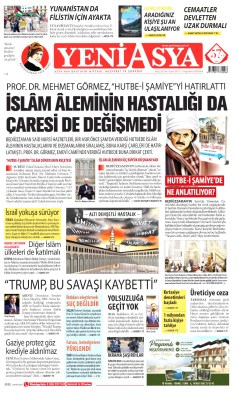 Yeni Asya Gazetesi Manşetleri