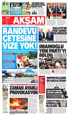 Akşam Gazetesi Manşetleri