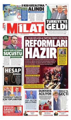 Milat Gazetesi Manşetleri