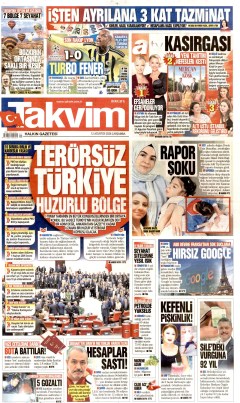 Takvim Gazetesi Manşetleri