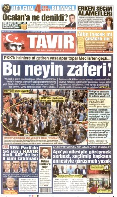 Tavır Gazetesi Gazetesi Manşetleri
