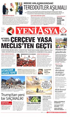 Yeni Asya Gazetesi Manşetleri