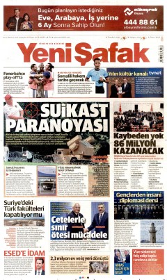 Yeni Şafak Gazetesi Manşetleri