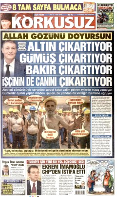 Korkusuz Gazetesi Manşetleri