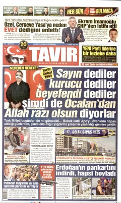 Tavır Gazetesi Gazetesi Manşetleri