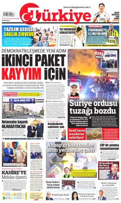Türkiye Gazetesi Gazetesi Manşetleri