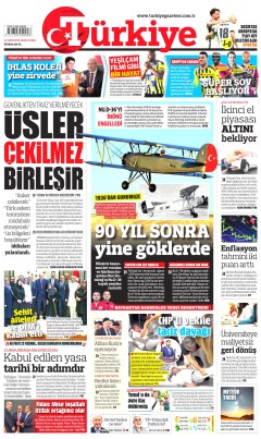 Türkiye Gazetesi Gazetesi Manşetleri