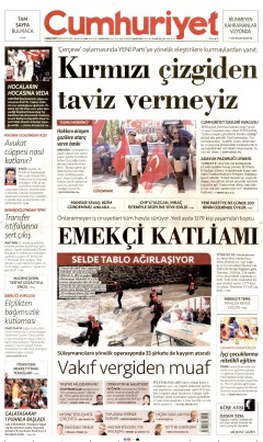 Cumhuriyet Gazetesi Manşetleri