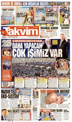 Takvim Gazetesi Manşetleri