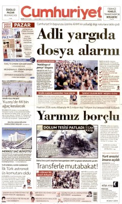 Cumhuriyet Gazetesi Manşetleri
