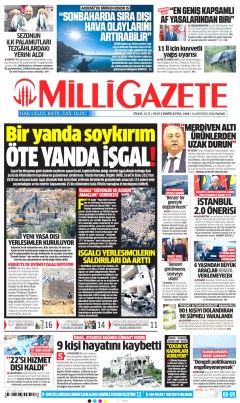 Milli Gazete Gazetesi Manşetleri
