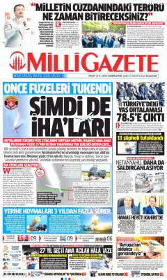 Milli Gazete Gazetesi Manşetleri