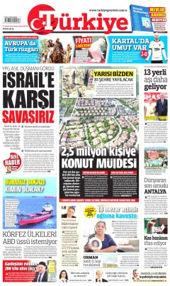 Türkiye Gazetesi Gazetesi Manşetleri