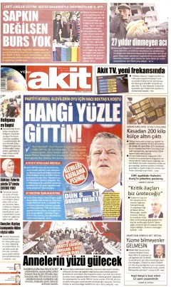 Yeni Akit Gazetesi Manşetleri