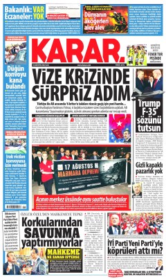 Karar Gazetesi Manşetleri