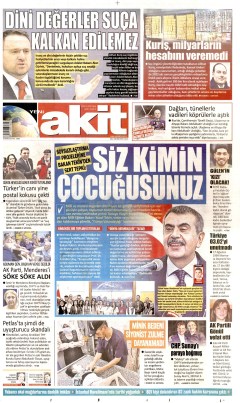 Yeni Akit Gazetesi Manşetleri