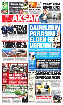 Akşam Gazetesi Manşetleri