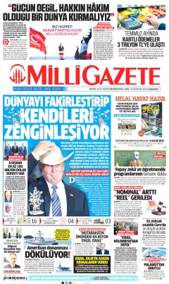 Milli Gazete Gazetesi Manşetleri