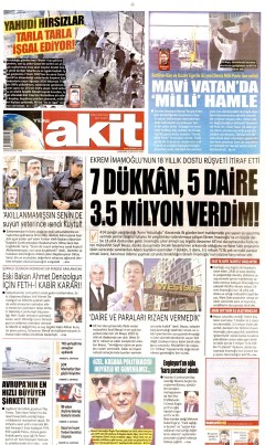 Yeni Akit Gazetesi Manşetleri