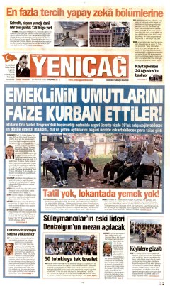 Yeniçağ Gazetesi Manşetleri