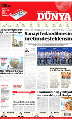 Dünya Gazetesi Manşetleri