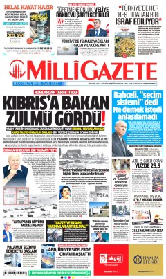 Milli Gazete Gazetesi Manşetleri