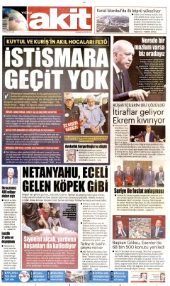 Yeni Akit Gazetesi Manşetleri