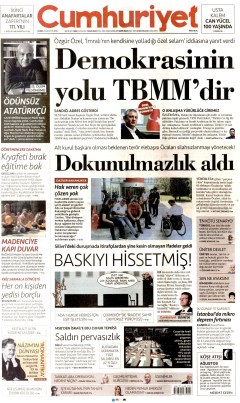 Cumhuriyet Gazetesi Manşetleri