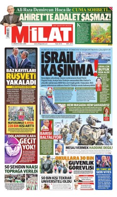 Milat Gazetesi Manşetleri