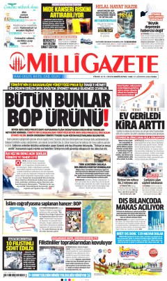 Milli Gazete Gazetesi Manşetleri