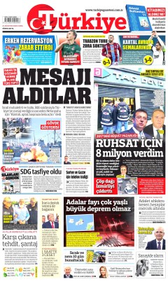 Türkiye Gazetesi Gazetesi Manşetleri