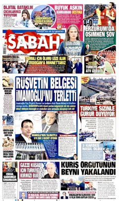 Sabah Gazetesi Manşetleri