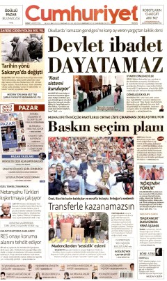 Cumhuriyet Gazetesi Manşetleri