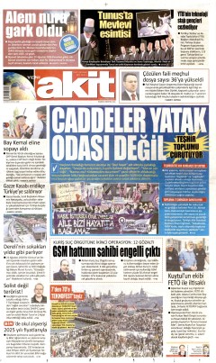 Yeni Akit Gazetesi Manşetleri