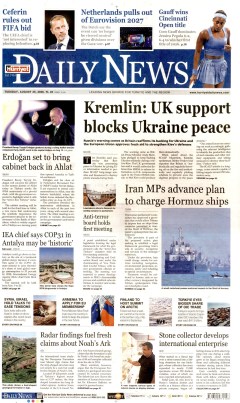 Hürriyet Daily News Gazetesi Manşetleri