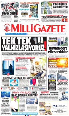 Milli Gazete Gazetesi Manşetleri