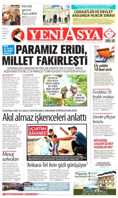 Yeni Asya Gazetesi Manşetleri