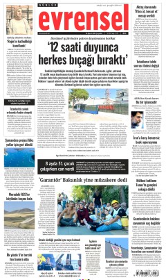 Evrensel Gazetesi Manşetleri
