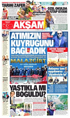 Akşam Gazetesi Manşetleri