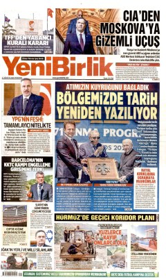 YeniBirlik Gazetesi Manşetleri