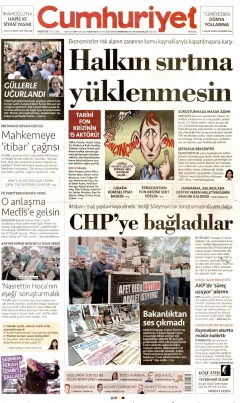 Cumhuriyet Gazetesi Manşetleri