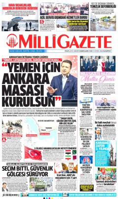 Milli Gazete Gazetesi Manşetleri