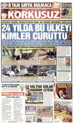 Korkusuz Gazetesi Manşetleri
