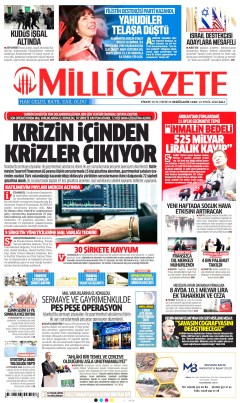 Milli Gazete Gazetesi Manşetleri