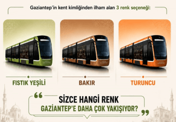 Gaziantep’te Yeni Tramvayların Rengini Gazi Şehirliler Seçecek