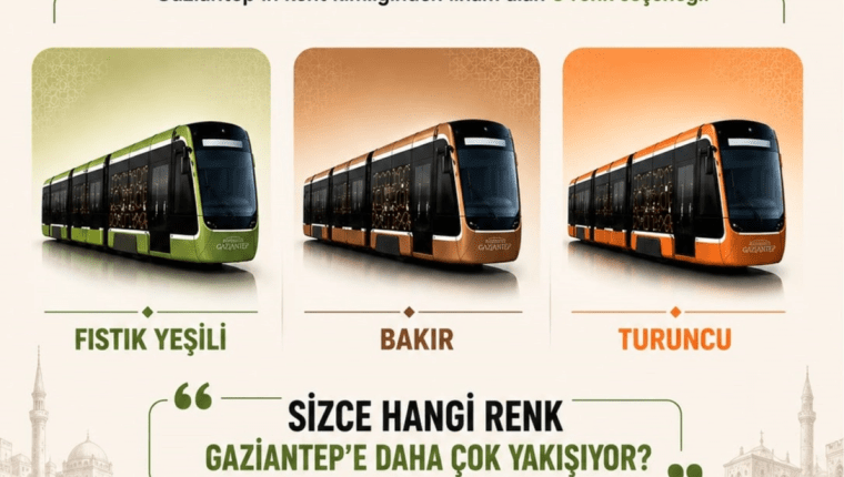 Gaziantep’te Yeni Tramvayların Rengini Gazi Şehirliler Seçecek